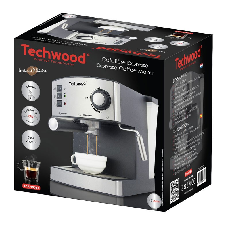 Techwood MACHINE à CAFé EXPRESSO 850W - TCA-150EX GRIS 2