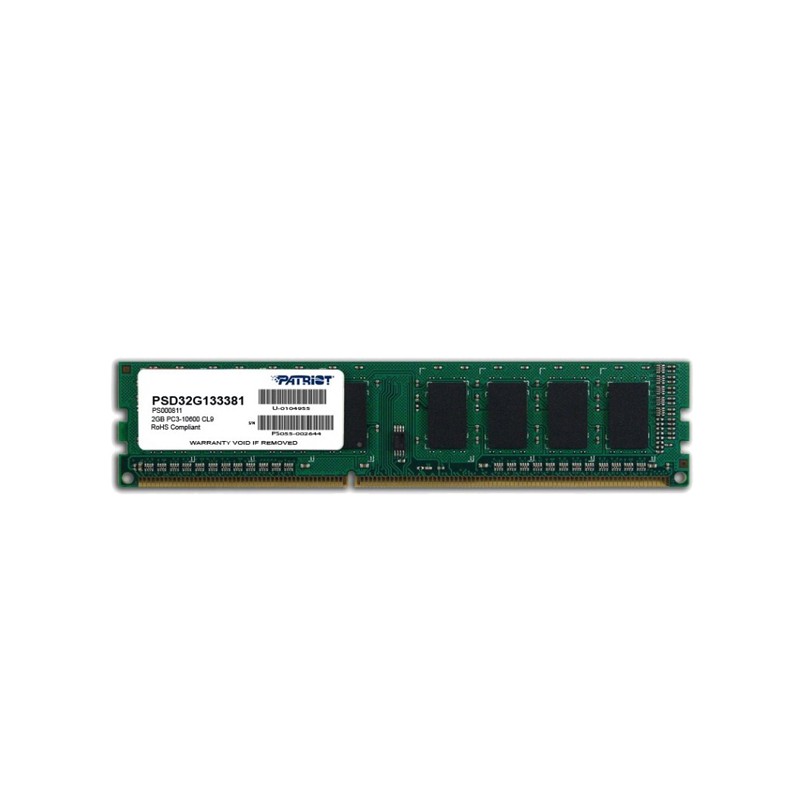 Patriot Barette Mémoire 2Go DDR3 Pour PC de Bureau - PSD32G133381 1