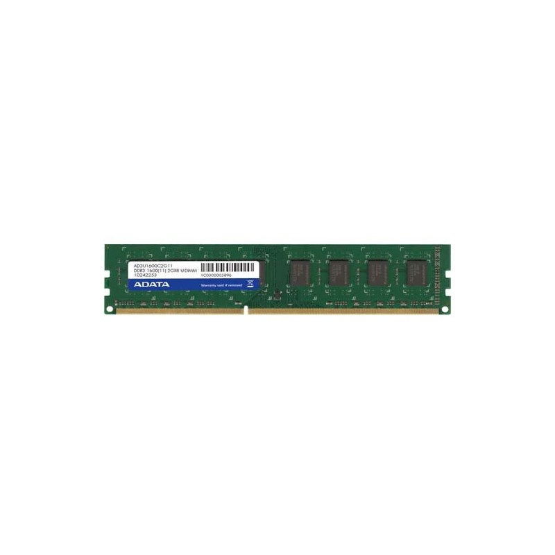 ADATA Barette Mémoire POUR PC BUREAU 2Go DDR3 - AD3U1600C2G11-R