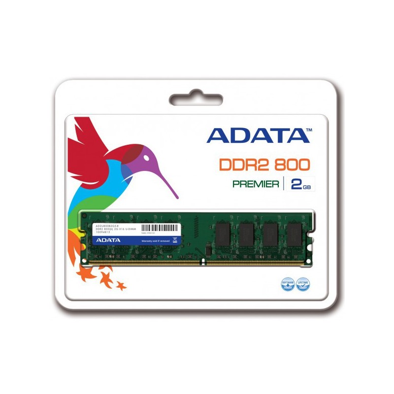 ADATA Barette Mémoire 2G DDR2 POUR PC BUREAU - AD2U800B2G6-R