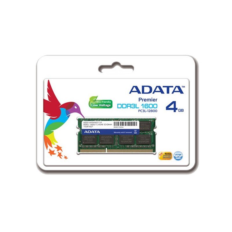 ADATA - Barette Mémoire 4Go DDR3 pour Pc Portable-Low Voltage - ADDS1600W4G11-R prix tunisie