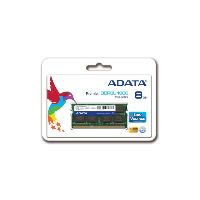 ADATA Barette Mémoire 8Go DDR3L pour Pc Portable - ADDS1600W8G11-R 1