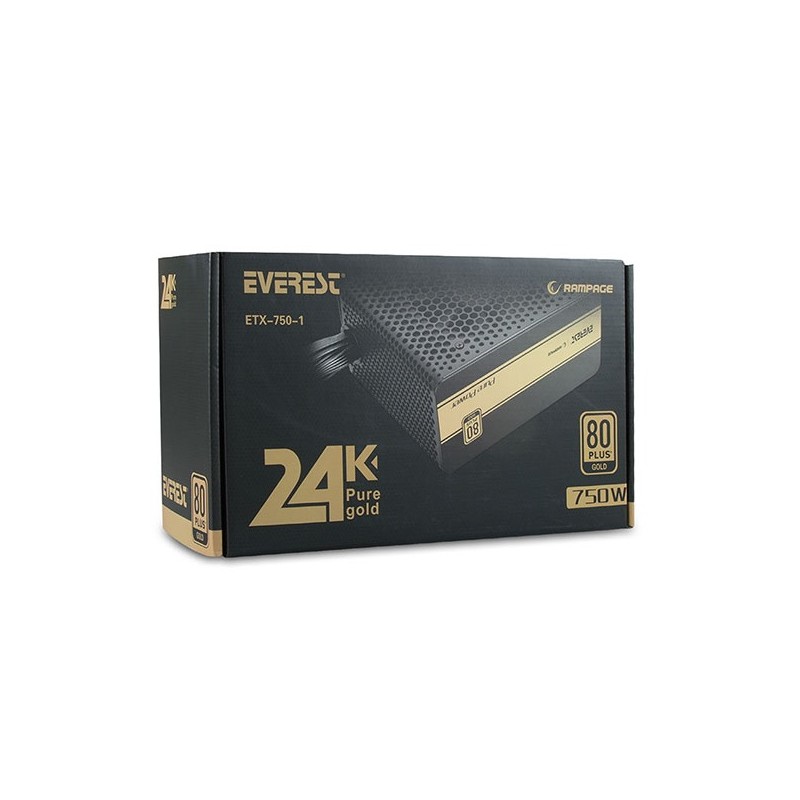 rampage BOITE D'ALIMENTATION EVEREST 750W / 80 PLUS GOLD ACTIVE PFC 1