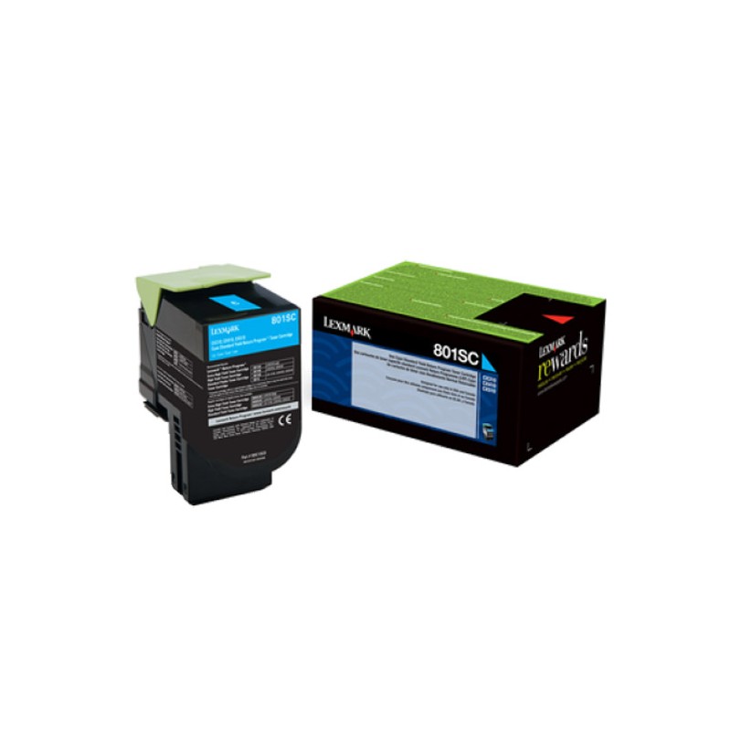 LEXMARK 808SC Cyan Origine 80C8SC0 1