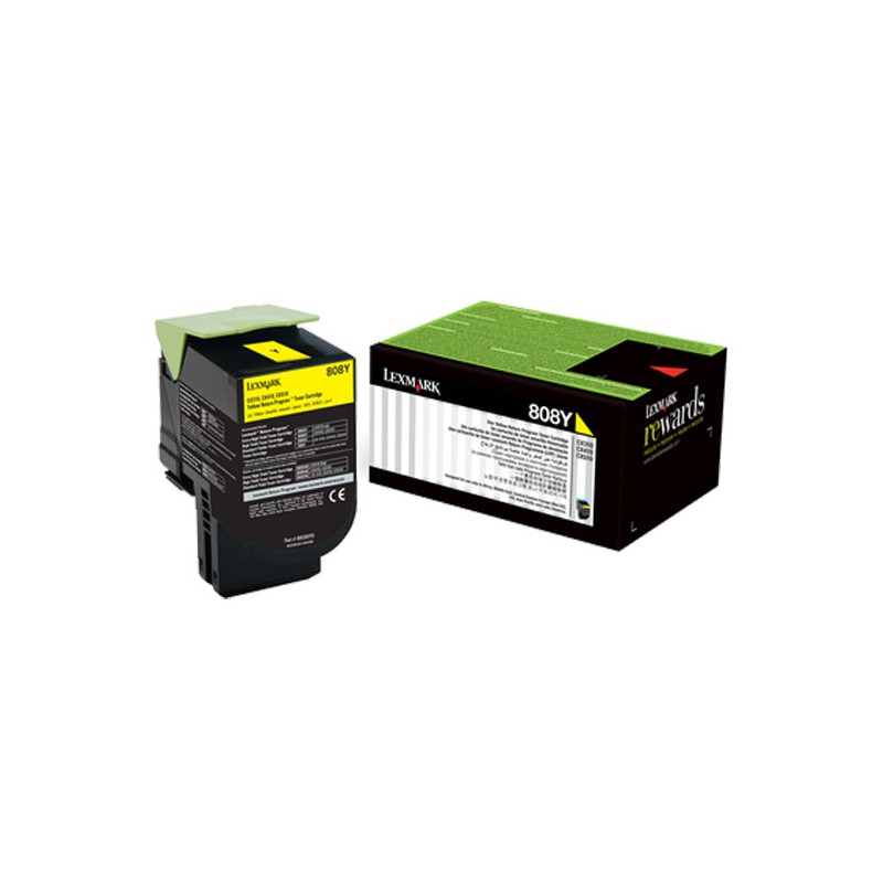 LEXMARK 808Y Jaune Origine 80C80Y0 1