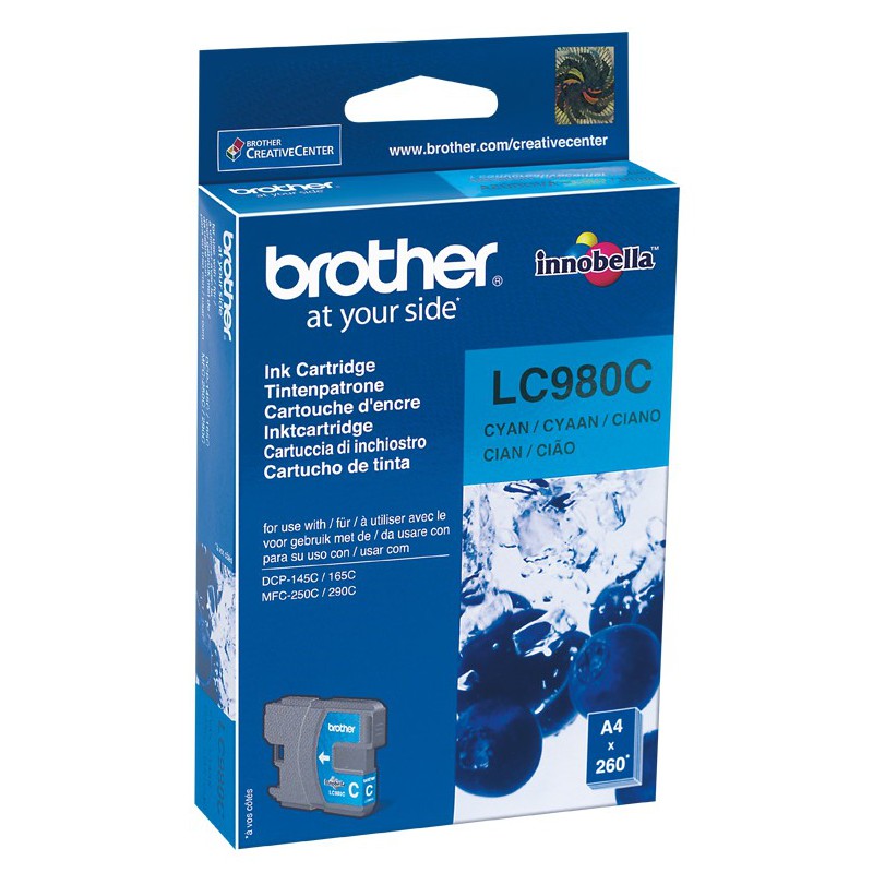 BROTHER Cartouche Jet d'encre Originale Brother LC980C / Cyan 1