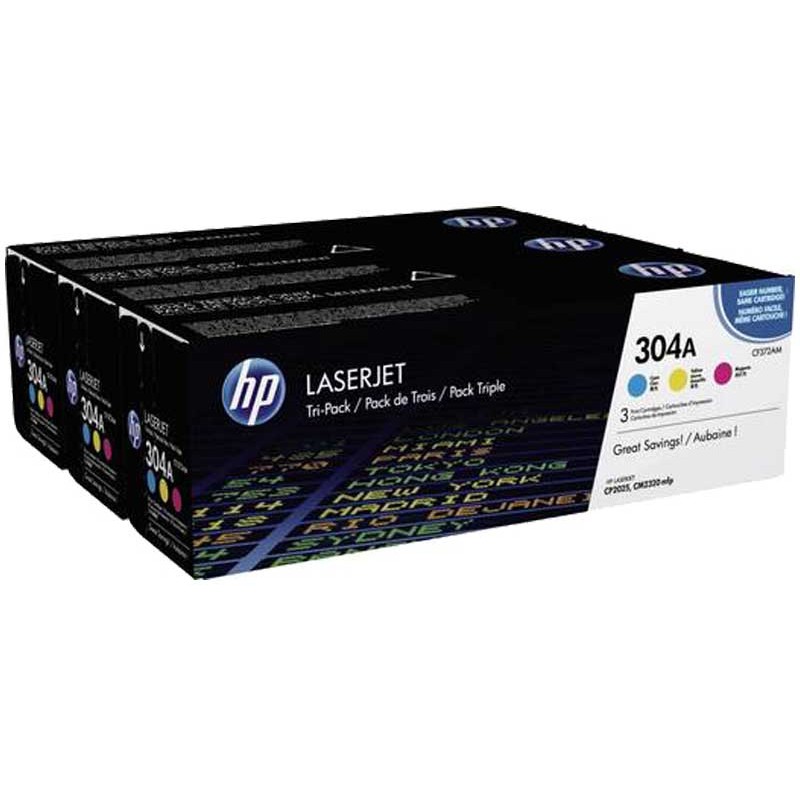 HP Pack de 3 toners laserjet 304a - cf372am