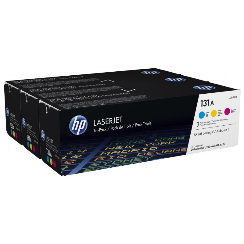 HP Lot de 3 toners authentiques cyan/magenta/jaune laserjet 131a original 1