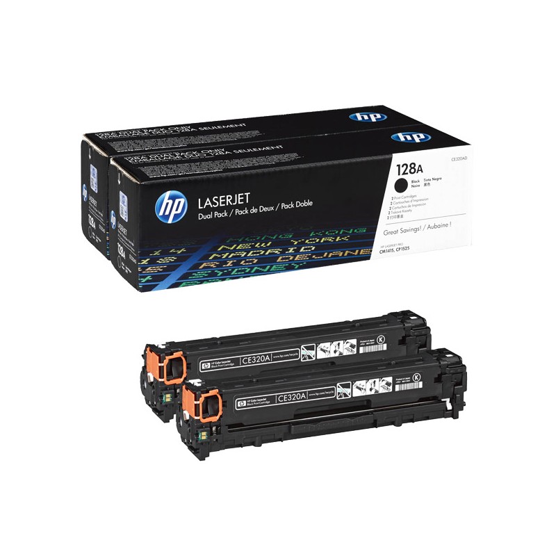 HP Pack de 2 Toners LaserJet HP 128A Noir - CE320AD 1