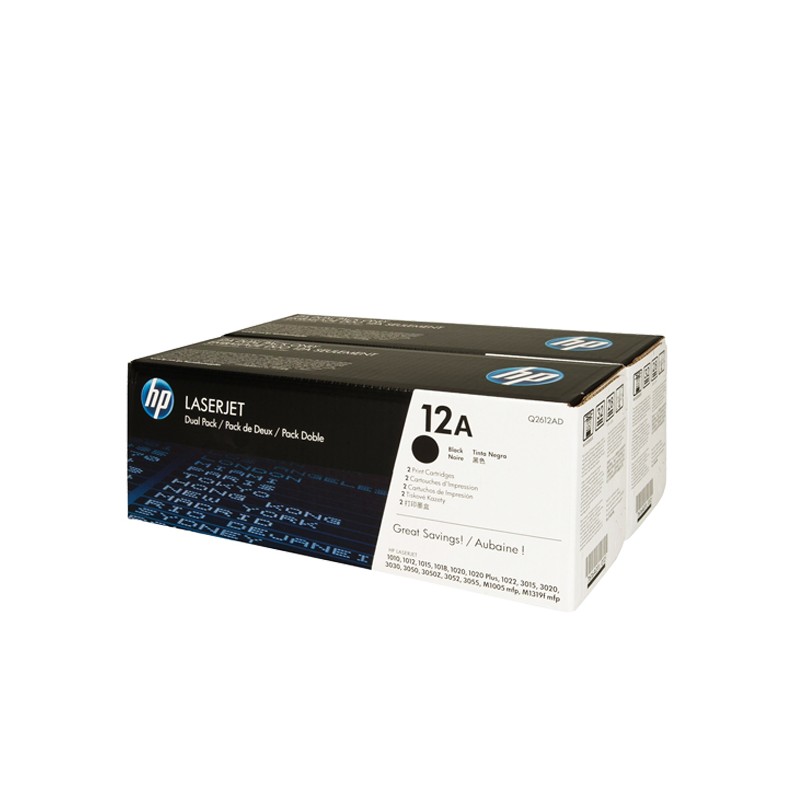 HP Pack de 2 Toner LaserJet HP 12A Noir - Q2612AD