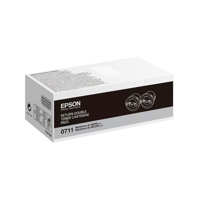 EPSON Pack de 2 Toners originaux EPSON 0711 Noir