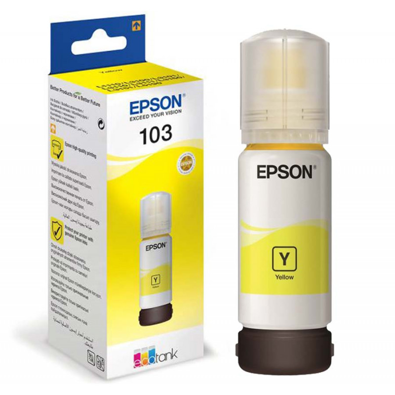 EPSON BOUTEILLE D'ENCRE ORIGINAL ECOTANK 103 - JAUNE (C13T00S44A ) 1