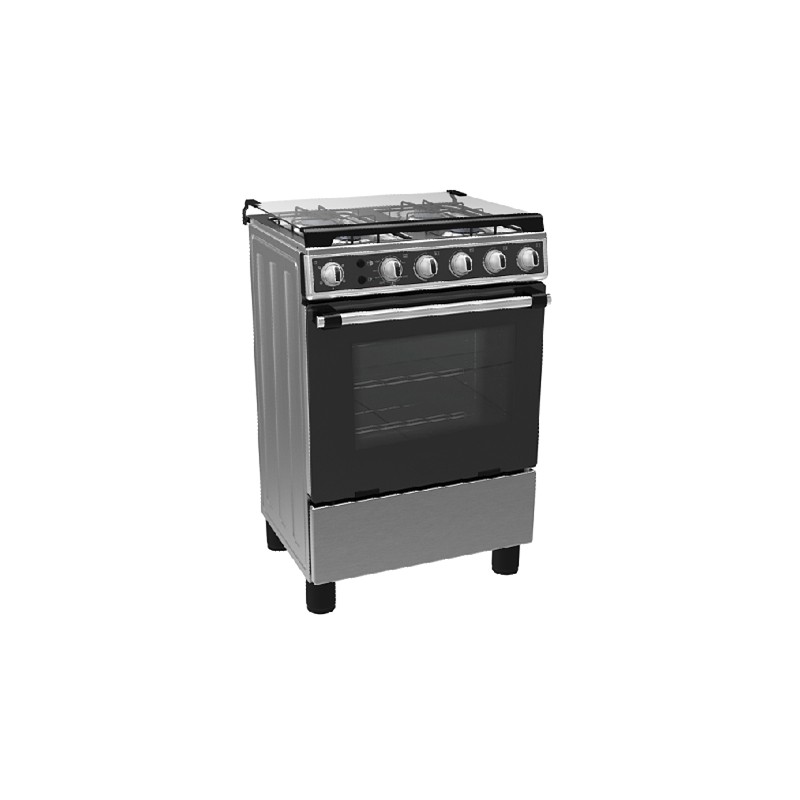 MIDEA Cuisinière 24LME65026 4 feux 60cm TB Inox  1