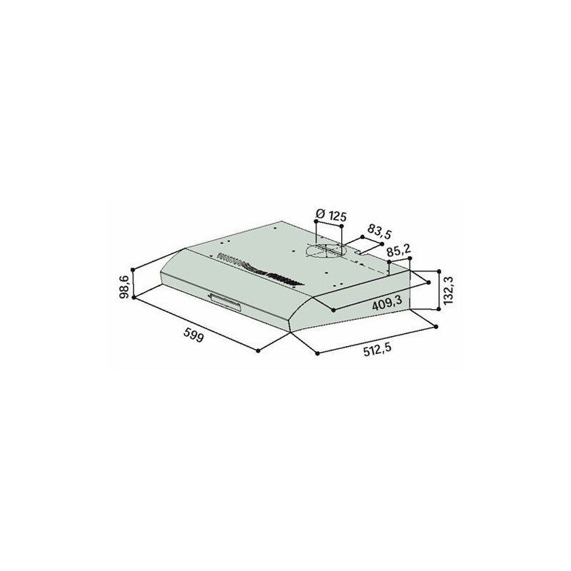 ARISTON Hotte SL16WH casquette avec filtre à charbon 60cm 3