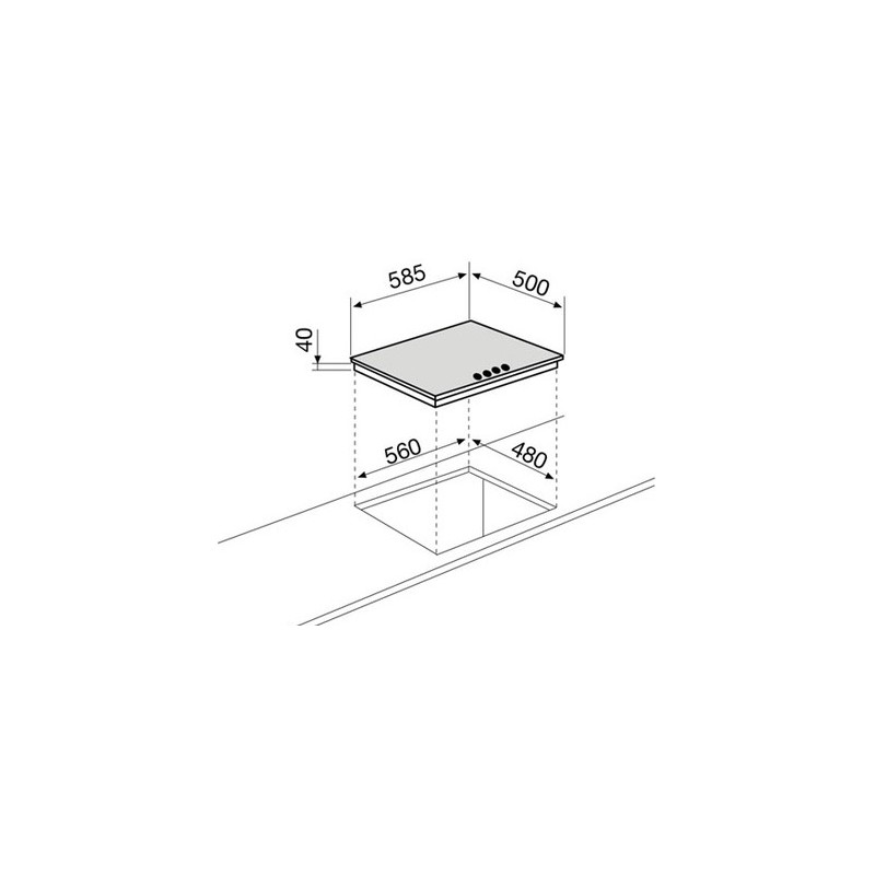GLEM Plaque de cuisson encastrable GT64NIX 60CM GT64IX 2