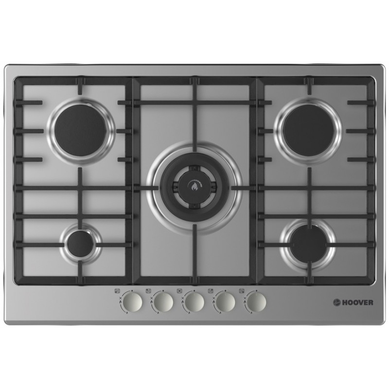 Hoover Plaque de cuisson HGH75SWCEX 5 Feux en Acier Inoxydable 75cm 1