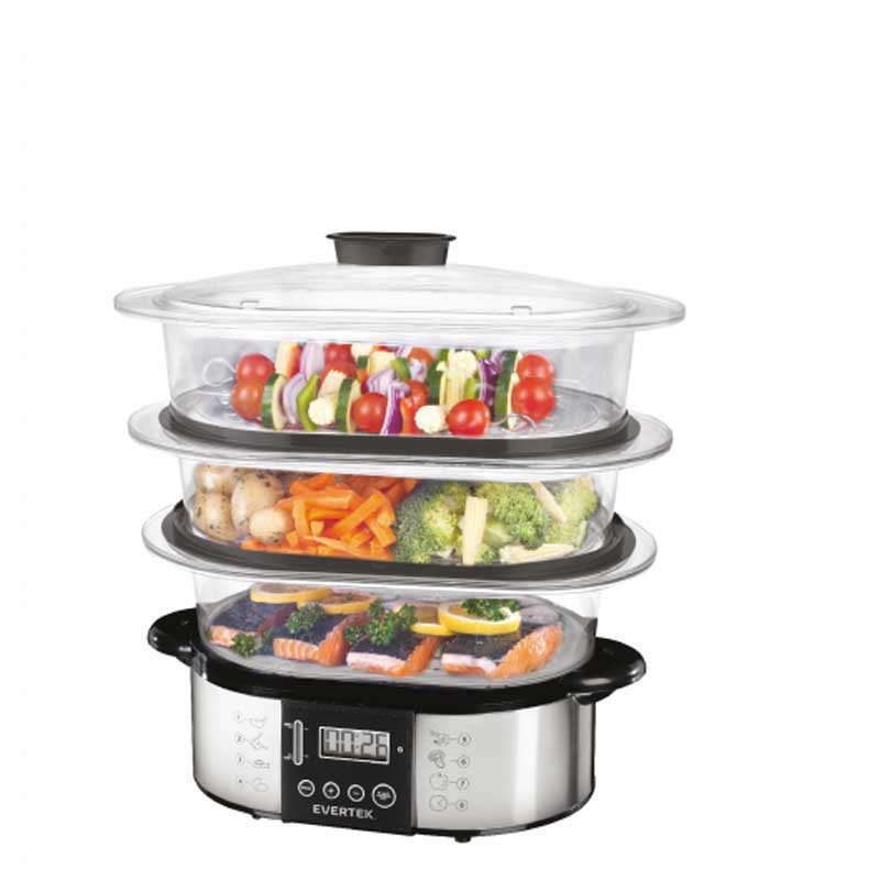 EVERTEK Cuiseur Vapeur Healthy Stea KCV80011X 800W 1