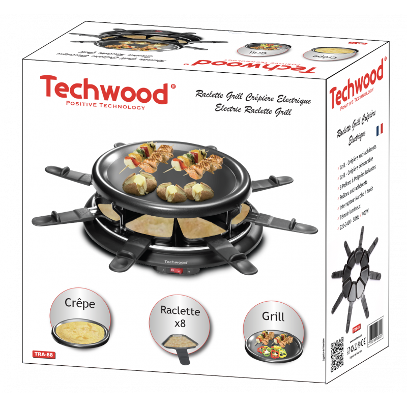 Techwood RACLETTE / GRILL 8 PERSONNES + CRêPIèRE TRA-88 3