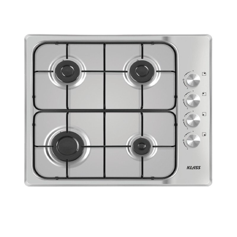 KLASS PLAQUE DE CUISSON 4 FEUX INOX / NOIR 60CM