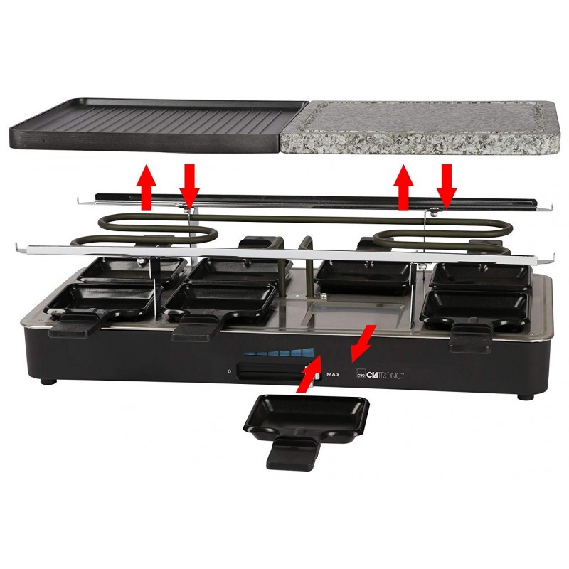 CLATRONIC RACLETTE GRILL 2-EN-1 RG 3518 3