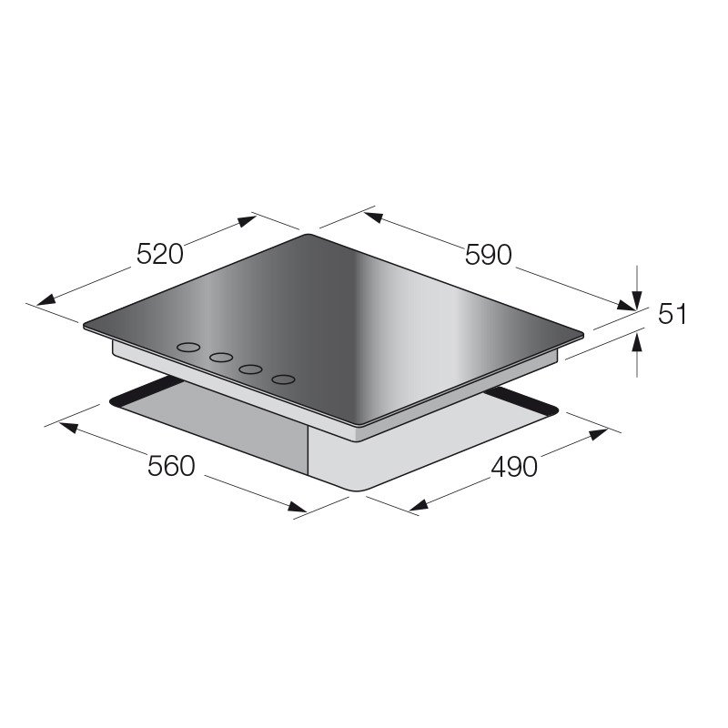 FOCUS PLAQUE DE CUISSON 4 FEUX 60 CM F405B 2