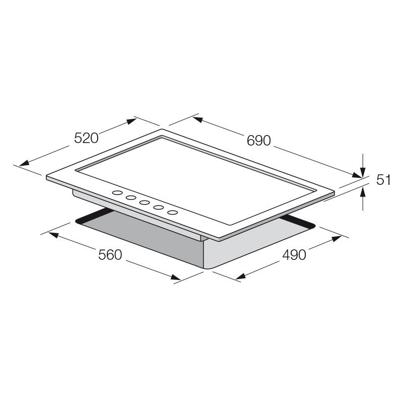 FOCUS PLAQUE DE CUISSON 5 FEUX 70CM F403X 2