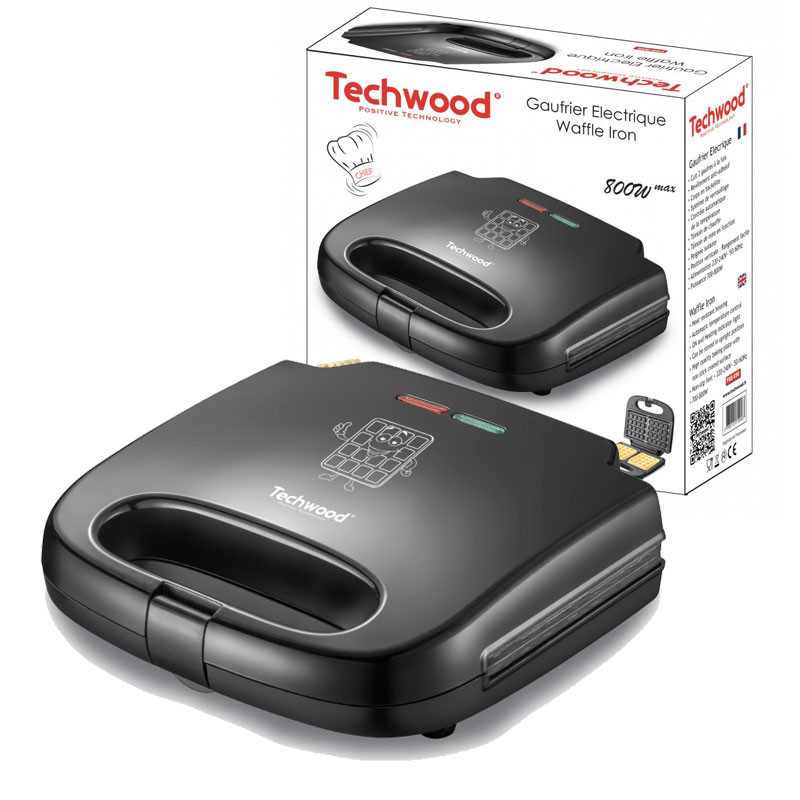 Techwood GAUFRIER ÉLECTRIQUE TGE-7506 800W - NOIR 1