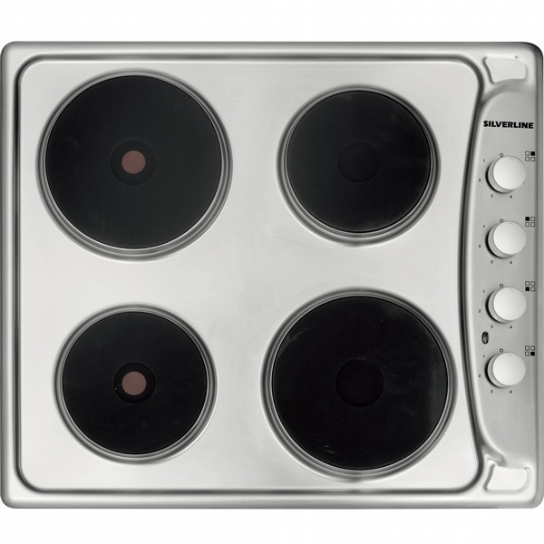 Silverline PLAQUE éLECTRIQUE 80CM 4 FEUX INOX AS5005X01 1