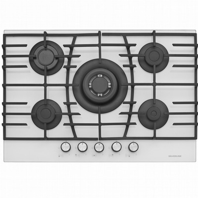 Silverline PLAQUE à GAZ 75CM 5 FEUX BLANC SéCURITé THERMOCOUPLE CS5223W.FFD 1