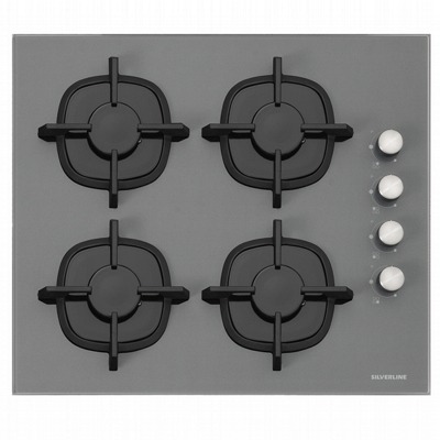 Silverline PLAQUE à GAZ 60CM 4 FEUX GRIS SéCURITé THERMOCOUPLE CS5343S01.FFD 1