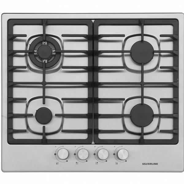 Silverline PLAQUE à GAZ 60CM 4 FEUX INOX SéCURITé THERMOCOUPLE AS5381X01FFD 1