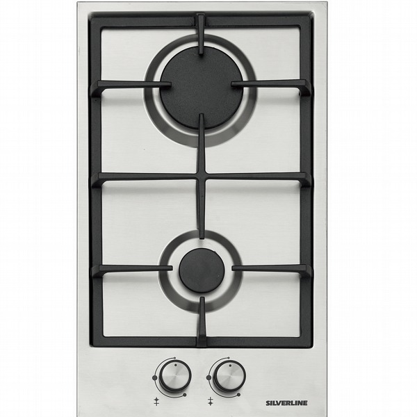 Silverline PLAQUE à GAZ 30CM 2 FEUX INOX SéCURITé THERMOCOUPLE AS5283.FFD 1