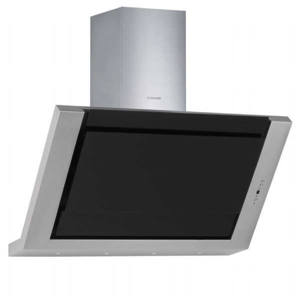 Silverline HOTTE DéCORATIVE 90CM VERRE NOIR+INOX 3341LX.90 1