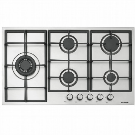 Silverline PLAQUE à GAZ 90CM 5 FEUX INOX 1