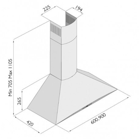 Silverline HOTTE PYRAMIDALE 60CM INOX 2