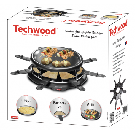 Techwood RACLETTE / GRILL 8 PERSONNES + CRêPIèRE 900W 3