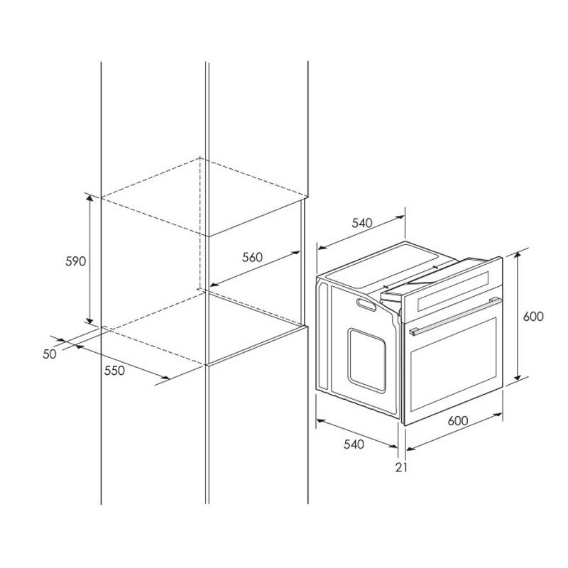 FOCUS FOUR ENCASTRABLE F525B 56L  3