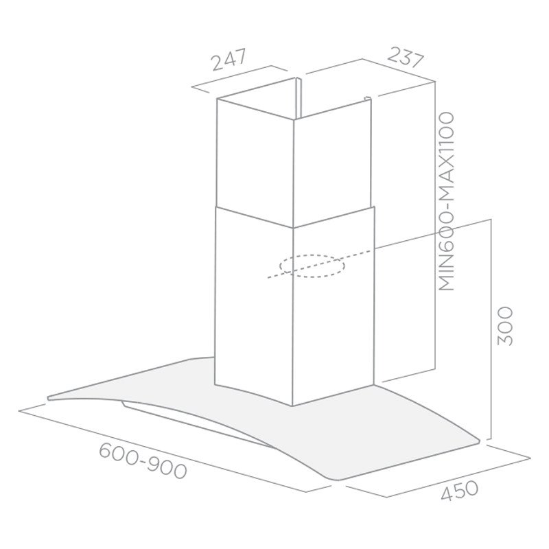 FOCUS HOTTE DECORATIVE F.914 90CM 2