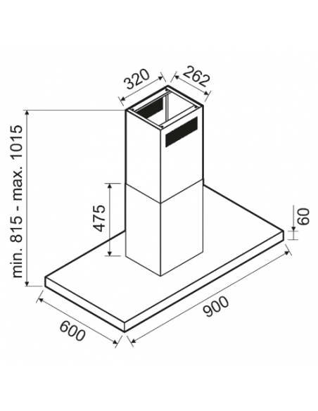 FOCUS HOTTE CENTRALE SOFT 9040 90 CM INOX 2