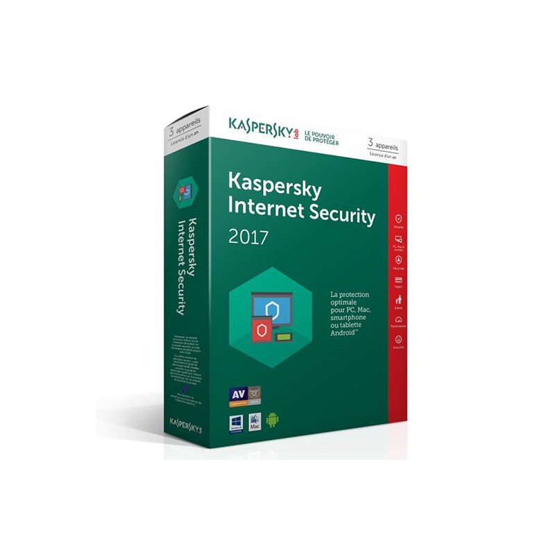 KASPERSKY Internet Security 2017 - 1 an / 3 Pcs