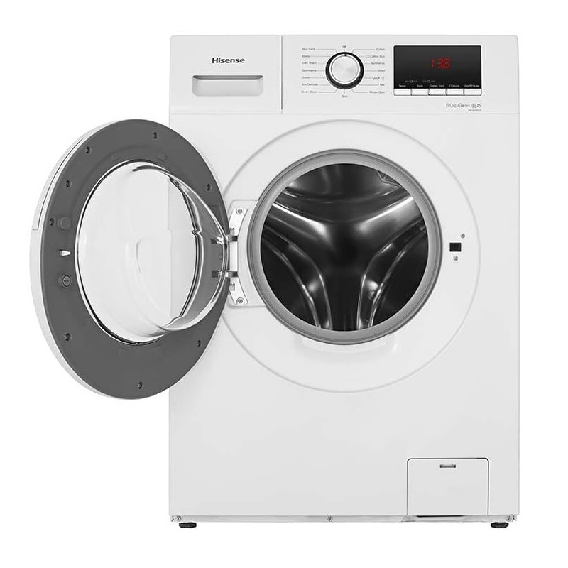 HISENSE LAVE LINGE FRONTALE WFHV8012 8KG / BLANC + LIQUIDE ARIEL 3KG OFFERT 3