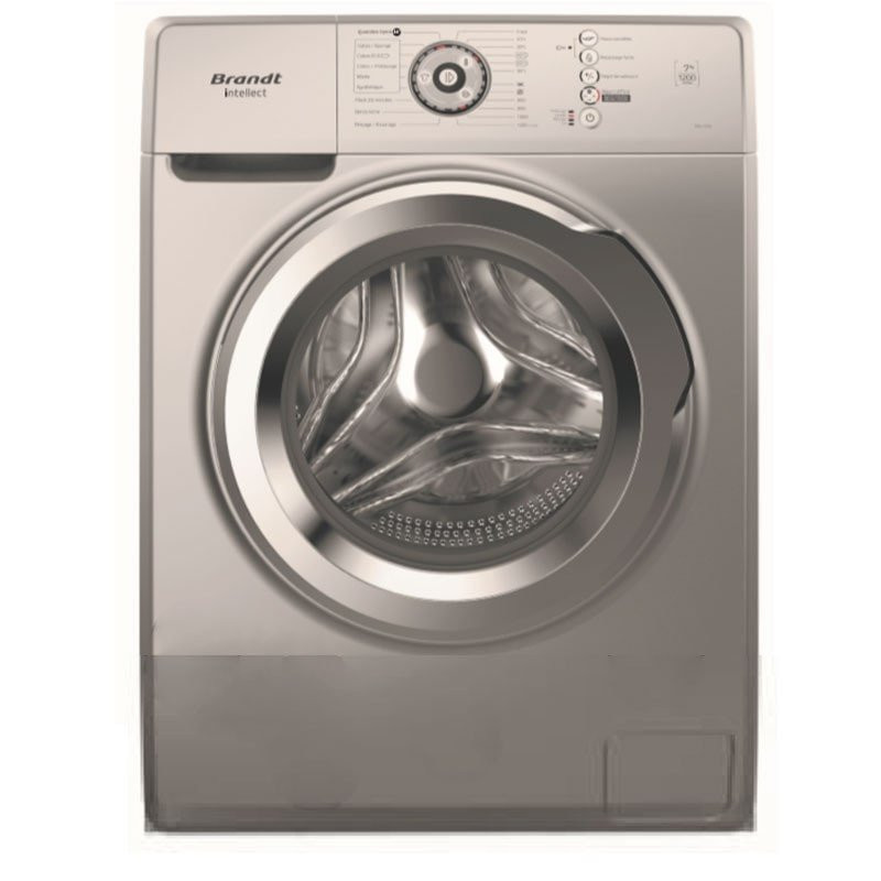 Brandt LAVE LINGE FRONTALE BWF842QS 8KG / SILVER + LESSIVE LILAS 3L OFFERT + 100 DT BON D'ACHAT