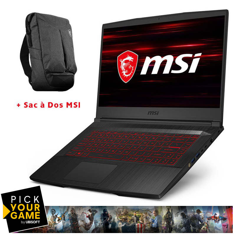 MSI PC PORTABLE GAMER GF65 THIN10SER1224XFR - I7 10é GéN - 16GO - 512SSD - RTX 2060-6GB 