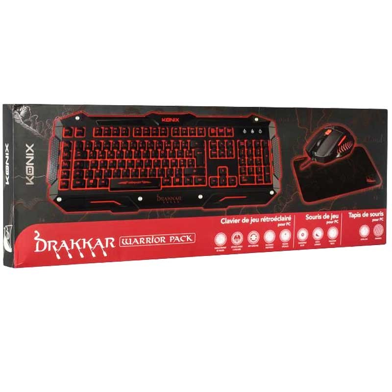 Konix PACK DRAKKAR RAIDER CLAVIER + SOURIS + TAPIS 2