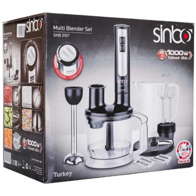 SINBO SET MULTI-MIXEUR SHB 3114 1000W NOIR 2