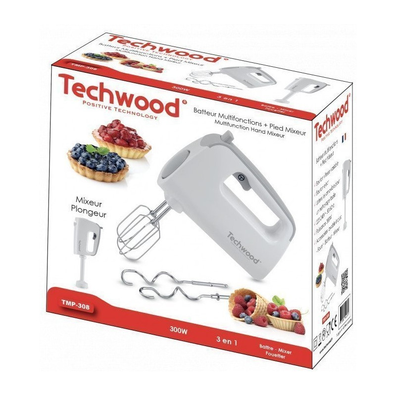 Techwood BATTEUR + PIED MIXEUR TMP-308 300W 3