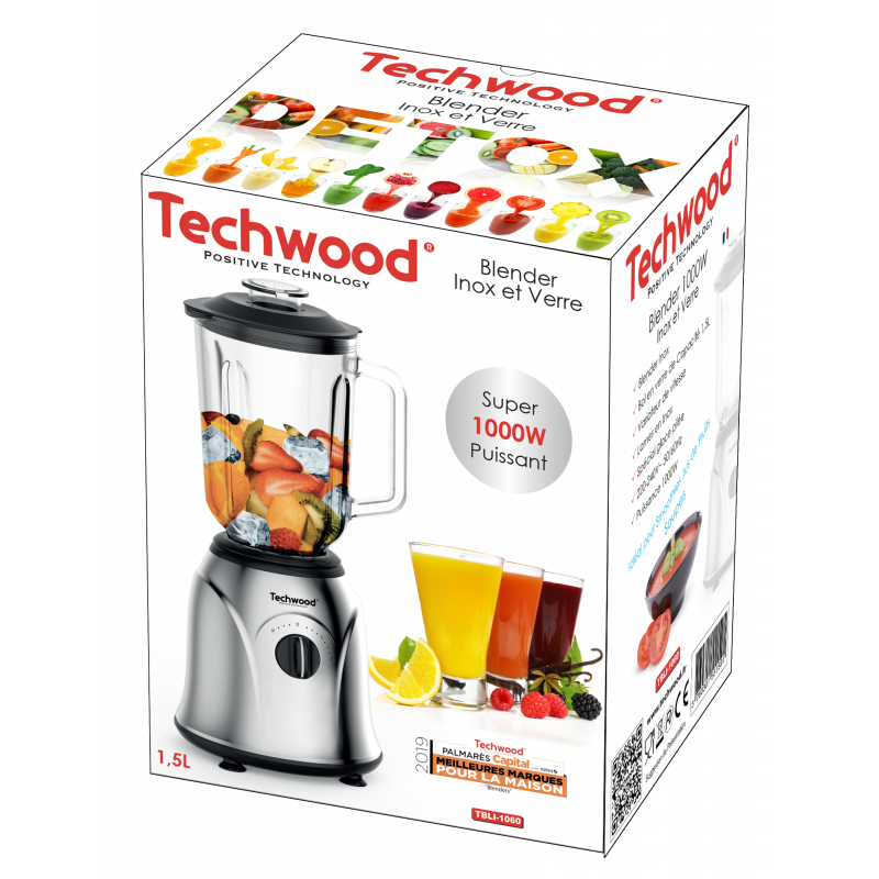 Techwood SUPER BLENDER TBLI-1060 INOX ET VERRE / 1.5L / 1000W 3