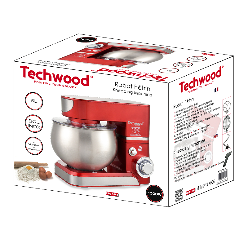 Techwood ROBOT PéTRIN TRO-1065 / 1000W / 5L / ROUGE 3