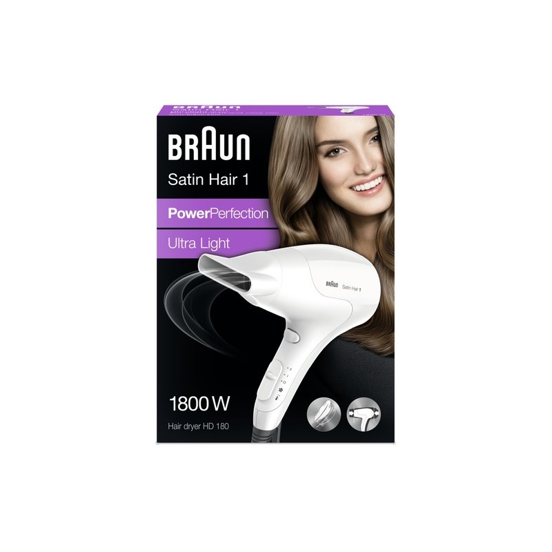 BRAUN - Sèche Cheveux Satin Hear HD180 - 1800 W prix tunisie