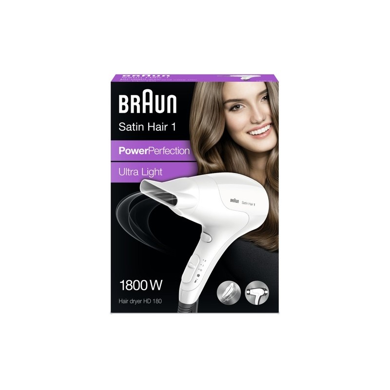 BRAUN Sèche Cheveux Satin Hear HD180 - 1800 W 1